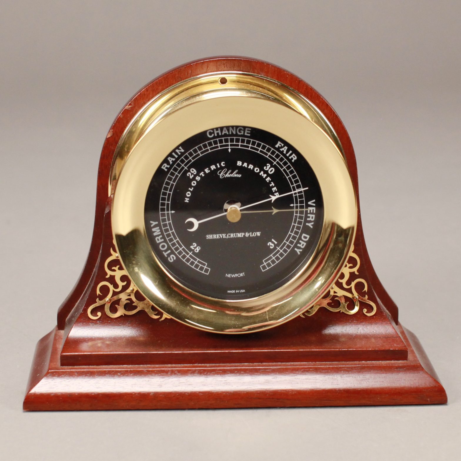 LOT 045 CHELSEA HOLOSTERIC BAROMETER RETAILED BY SHREVE, CRUMP & LOW ...